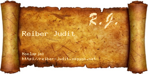 Reiber Judit névjegykártya